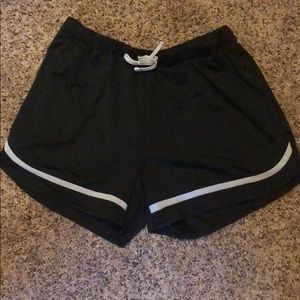 black and white athletic shorts